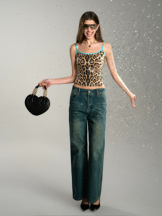 Chaleco Lentejuelas Estampado Leopardo con Tirantes Contraste - Image 9