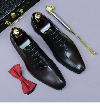 Zapatos Formales de Cuero para Hombre Estilo Británico con Diseño Bicolor - Image 15