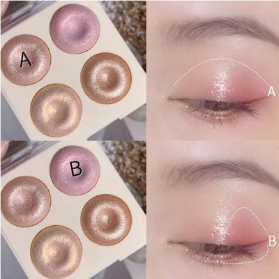Paleta de Iluminadores Cuatro Tonos con Sombras Brillantes - Image 3