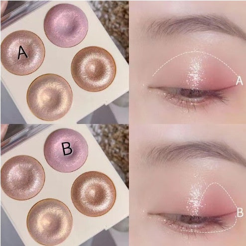 Paleta de Iluminadores Cuatro Tonos con Sombras Brillantes - Image 3