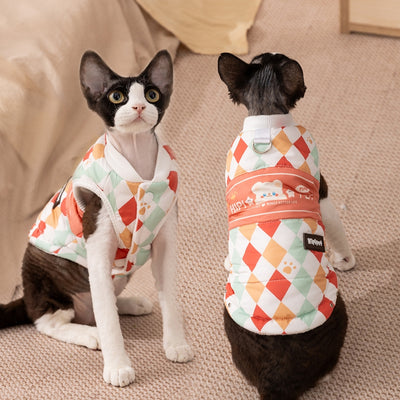 Abrigo Acolchado para Gatos y Perros - Chaleco Térmico Retro con Diseño Estampado - Image 28