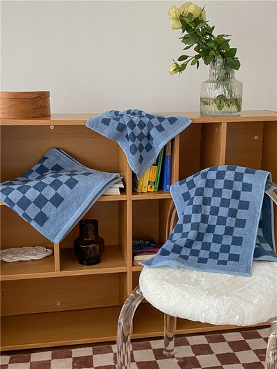 Toallas de Algodón Peinado Tejidas con Diseño Cuadrícula Padre e Hijo - Image 63
