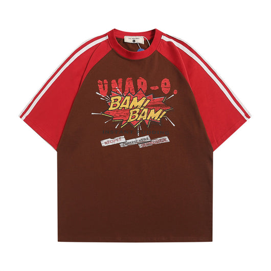 Playera Raglan Hombre Contraste de Colores Patchwork - Image 5