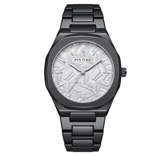 Reloj Impermeable para Hombre con Esfera Grabada en Relieve de Hoja de Palma - Image 35