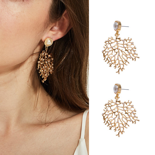 Aretes de Aleación con Forma de Coral para Mujer - Image 11