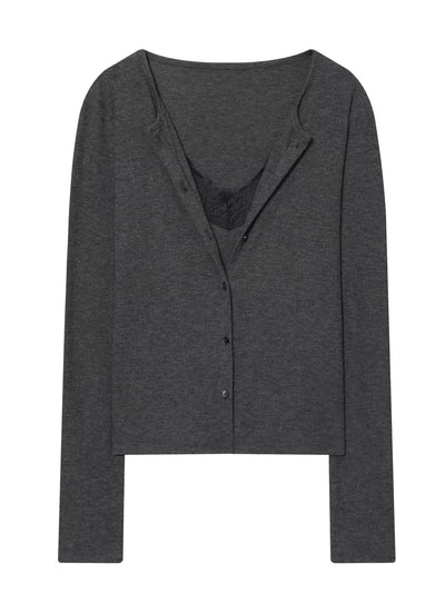 Blusa Base Layer Efecto Dos Piezas con Encaje - Image 17
