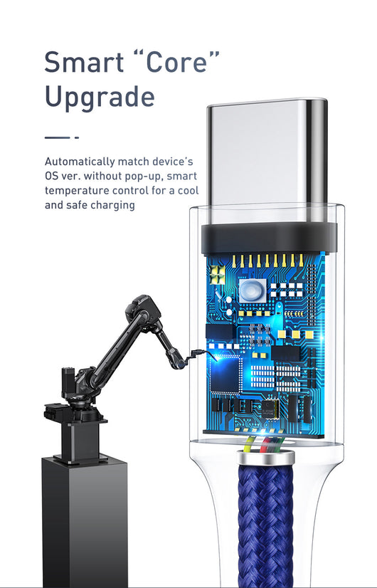 Cable 3 en 1 Rapid Series - iPhone, Android y USB-C Azul Oscuro - Image 16