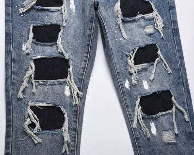 Jeans Rotos Elásticos con Estilo Personalidad para Hombre - Image 11