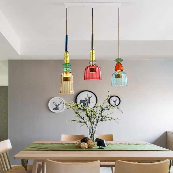Lámpara Colgante Nórdica Multicolor - Diseño Minimalista para Sala de Estar