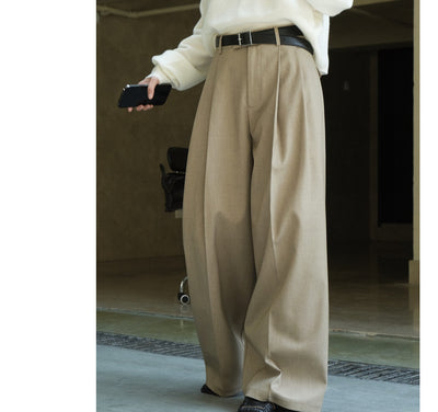 Pantalón de Traje Mujer con Pliegues 3D y Corte Holgado Elegante - Image 24