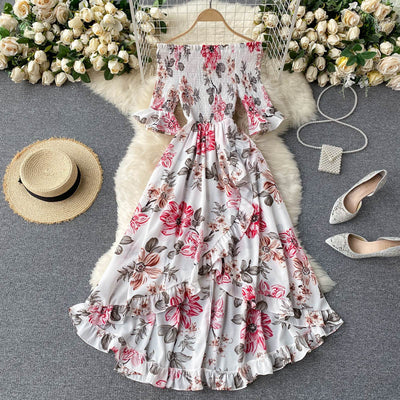 Vestido de Resort con Hombros Descubiertos y Volantes Irregulares - Image 26