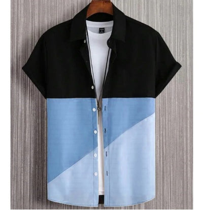 Camisa Casual para Hombre con Estampado Digital y Cuello de Pie - Image 13