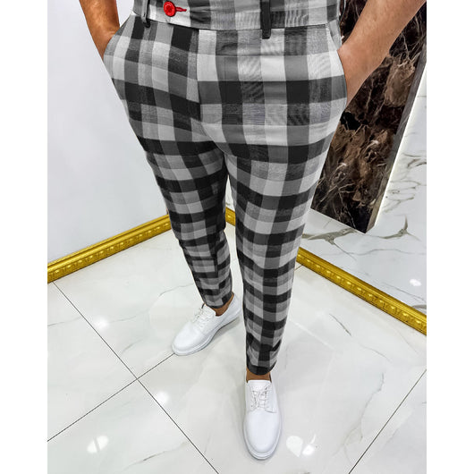 Pantalones Casuales a Cuadros para Hombre - Image 9