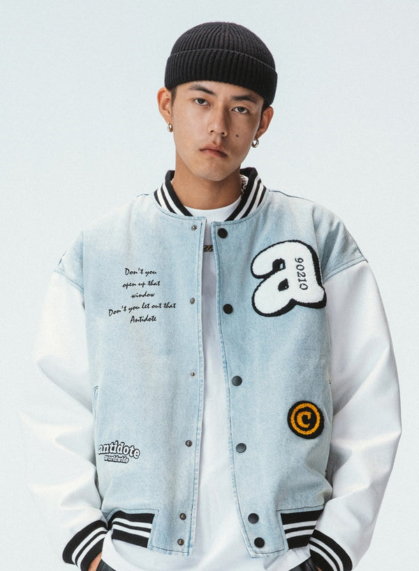 Uniforme de Béisbol Denim Lavado con Toalla de Algodón Bordado