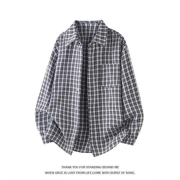 Camisa Casual de Cuadros Manga Larga Talla Grande para Hombre - Image 6