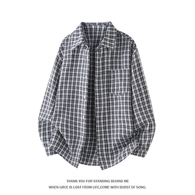 Camisa Casual de Cuadros Manga Larga Talla Grande para Hombre - Image 6