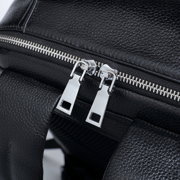 Mochila Ejecutiva de Cuero Genuino para Hombre con Compartimento para Laptop