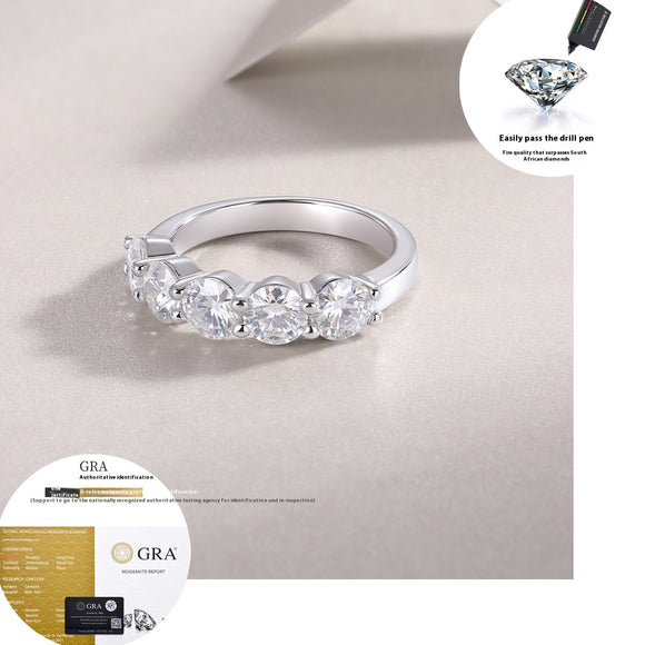 Anillo de Plata S925 Lujo con Moissanita de 50 Quilates