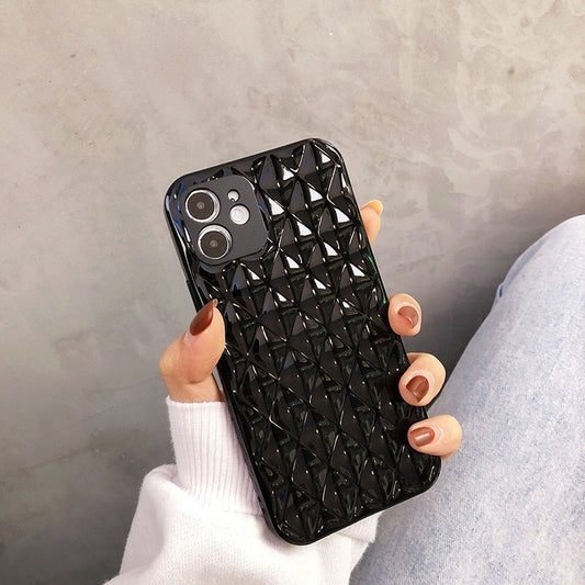 Funda Protectora TPU Brillo Diseño Rombo - Carcasa Suave y Resistente
