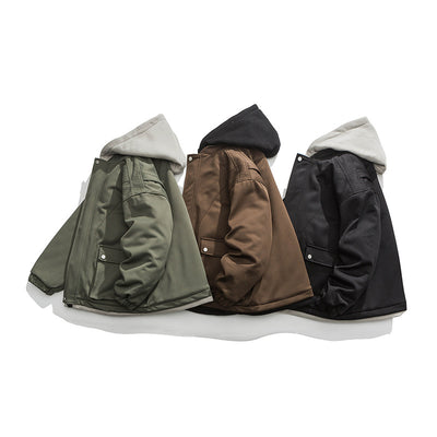 Chamarra Hoodie Retro con Bolsillos 3D y Diseño Desmontable para Hombre - Image 28