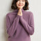 Suéter Base de Cashmere Cuello Alto Corto Holgado Color Sólido
