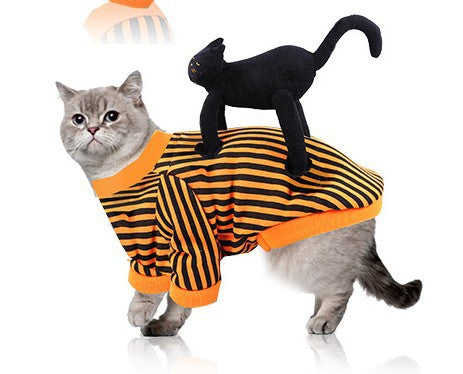 Disfraz de Gato Halloween con Calavera y Maquillaje Terror para Mascotas - Image 12