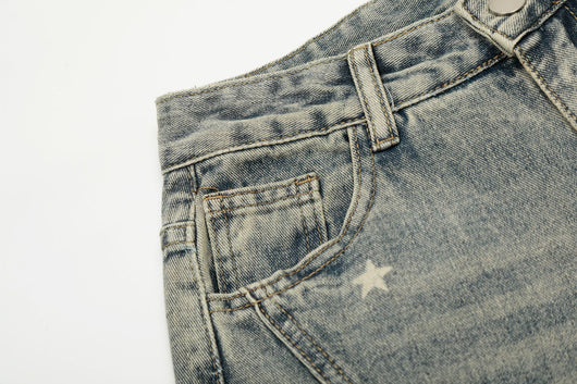 Pantalones Vaqueros de Algodón Desgastado con Estilo Vintage - Image 16
