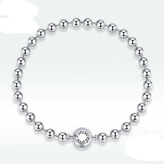 Pulsera de Plata Esterlina con Cuentas Geométricas Redondas - Image 2