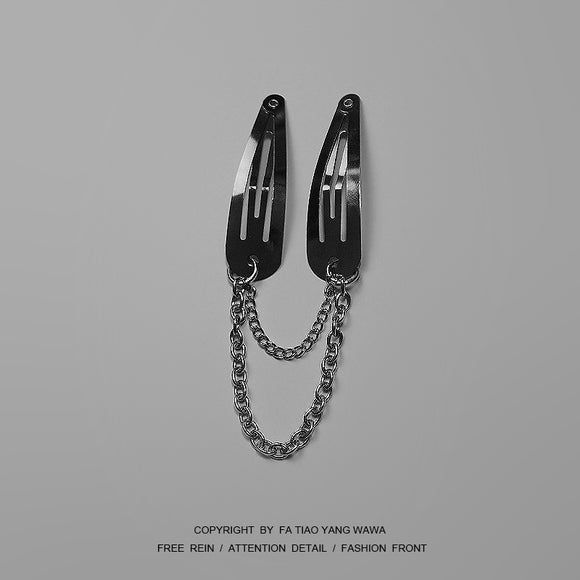 Cadena de Pasador Tipo Relojería Negro Elegante