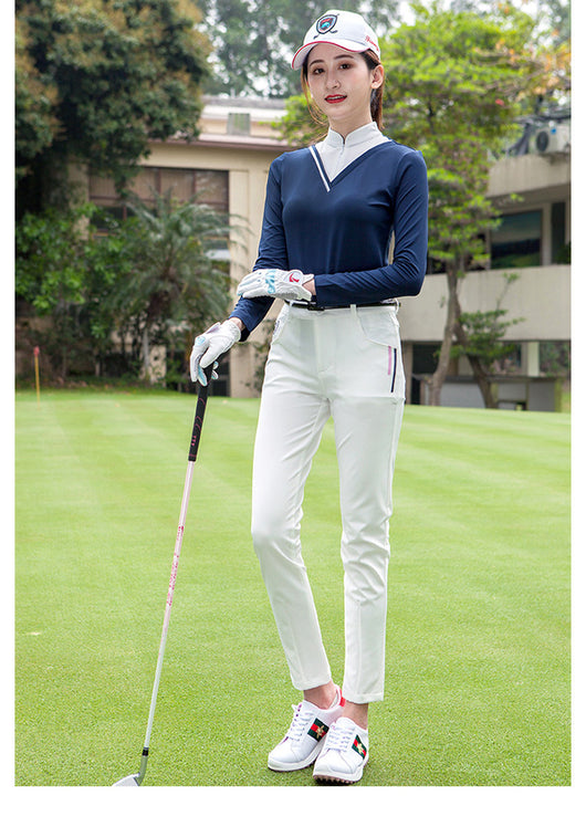 Playera Golf Mujer Cuello Alto Manga Larga Protección Solar Versión Coreana - Image 2