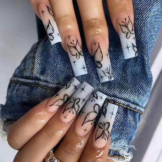 Uñas Postizas Degradado Humo Negro - Image 8