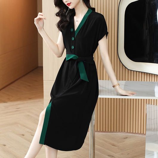 Vestido Camisero de Satén Premium Talla Grande Temperament - Image 3