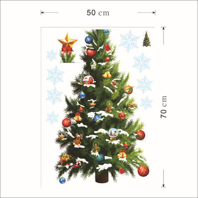 Vinilo Decorativo Navideño 3D - Árbol, Estrellas y Copos de Nieve Removible - Image 11
