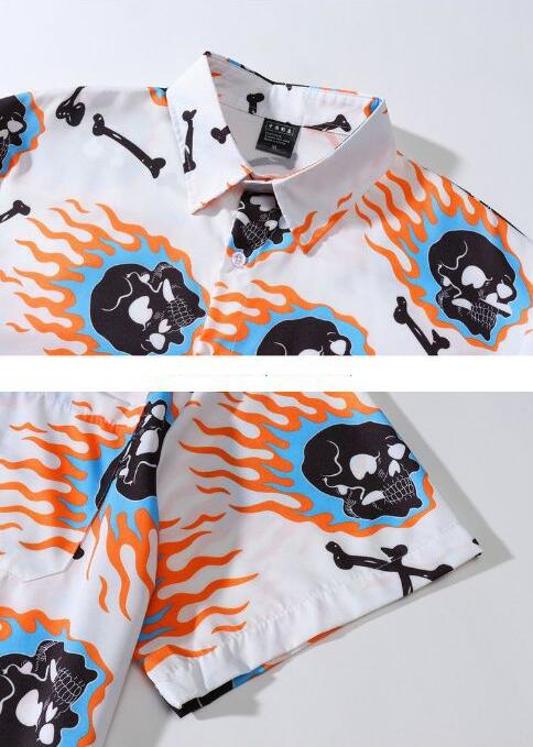 Conjunto Playero Hombre Estampado Calavera - Camisa y Shorts - Image 15