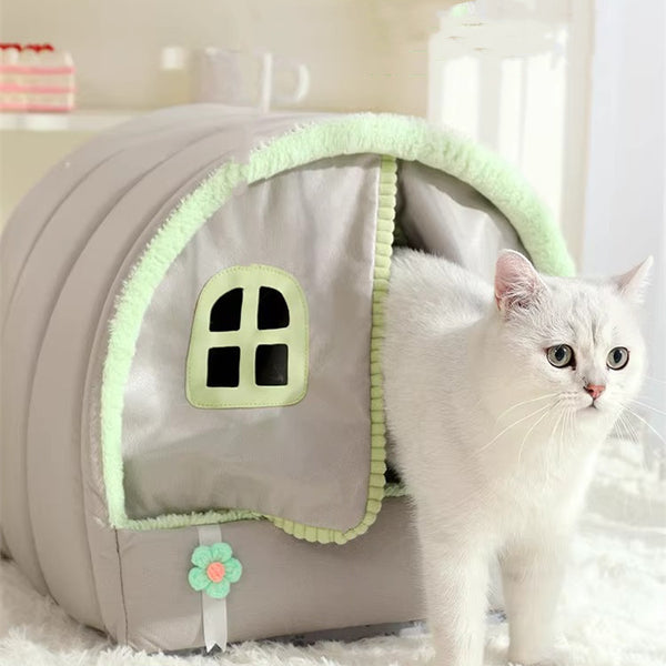 Cama Térmica Cerrada para Gatos - Protección en Todas las Estaciones