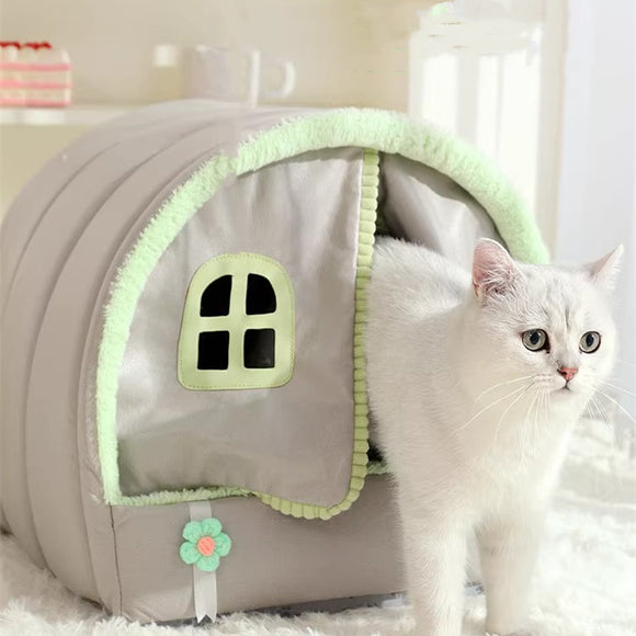 Cama Térmica Cerrada para Gatos - Protección en Todas las Estaciones