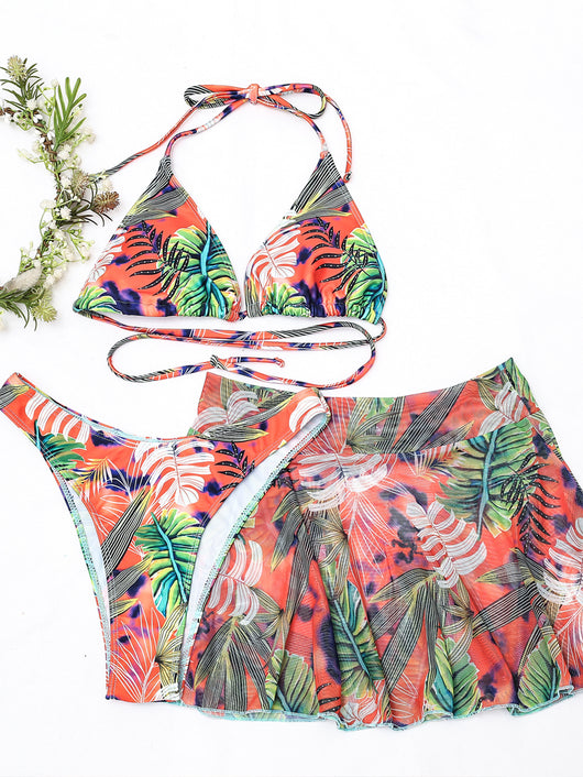 Bikini de Tres Piezas con Estampado Floral Grande - Image 5