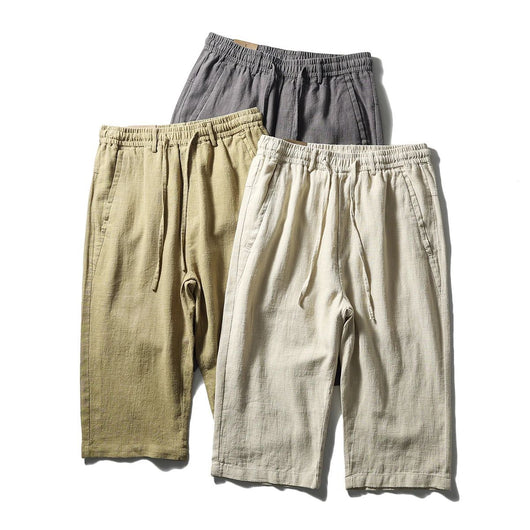 Pantalones Capri de Lino y Algodón Transpirables - Estilo Casual - Image 3