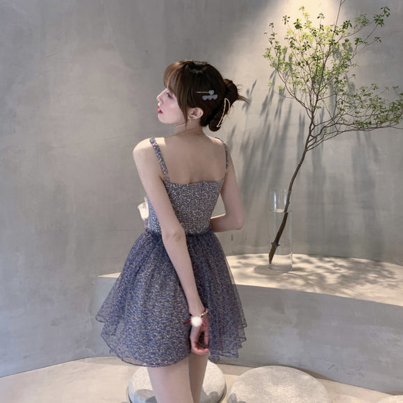 Vestido de Malla Floral Corto para Playa - Diseño Aéreo Perfecto para Verano
