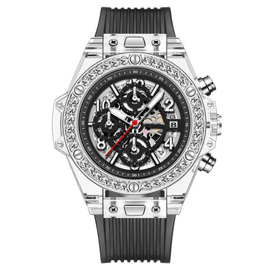 Reloj de Cuarzo Transparente con Incrustaciones de Diamantes Resistente al Agua - Image 13