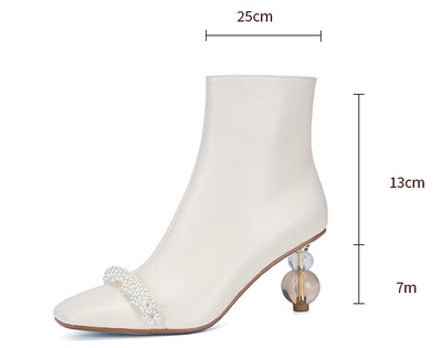 Botas Martin de Tacón Alto para Mujer con Perla - Botines Elegantes de Diseño Sofisticado - Image 6