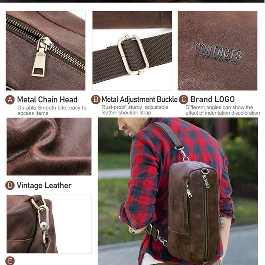 Bolsa Mensajera de Un Hombro Estilo Europeo para Hombre - Image 12