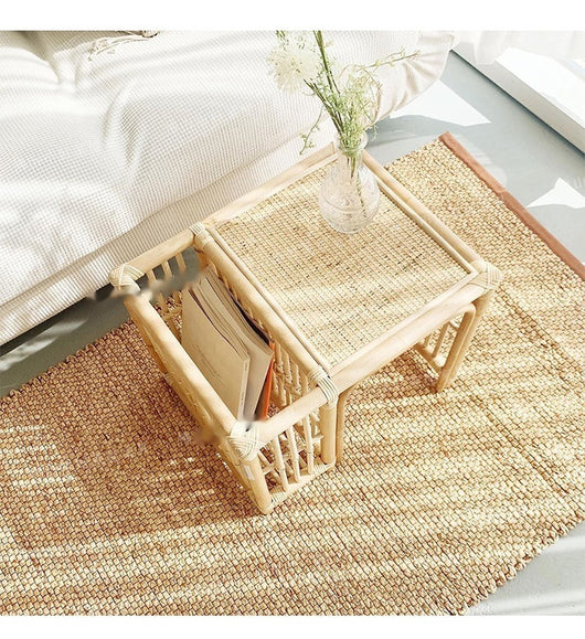 Mesa de Té Cuadrada Estilo Japonés con Almacenamiento Tatami - Image 6