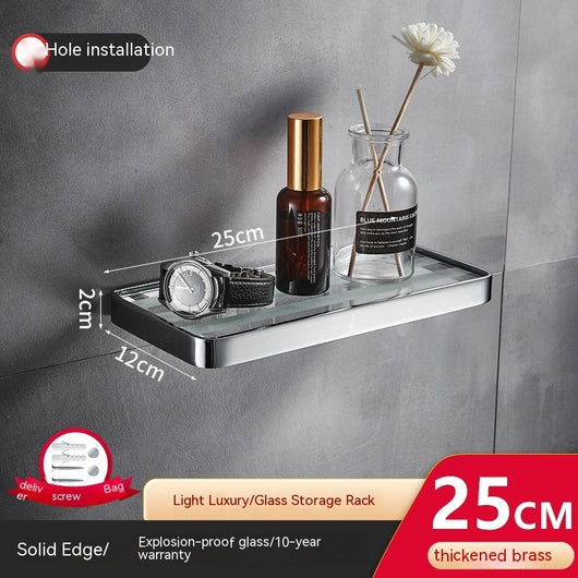 Organizador de Baño con Bandeja de Vidrio y Detalles en Cobre - Image 4