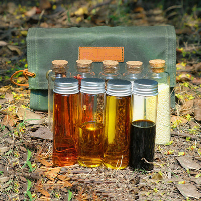 Set de Botellas Condimenteras de Vidrio para Camping Portátil