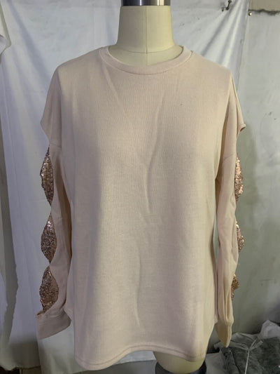 Blusa de Punto con Lentejuelas, Cuello Redondo y Mangas Caladas - Image 15