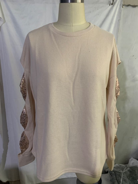 Blusa de Punto con Lentejuelas, Cuello Redondo y Mangas Caladas - Image 15