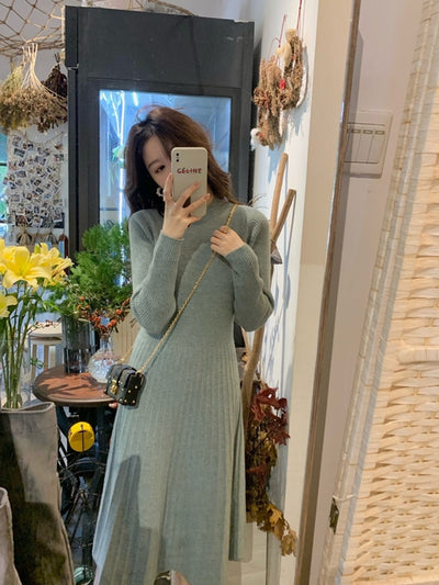 Vestido de Punto Retro Francés en Lana para Mujer - Image 3