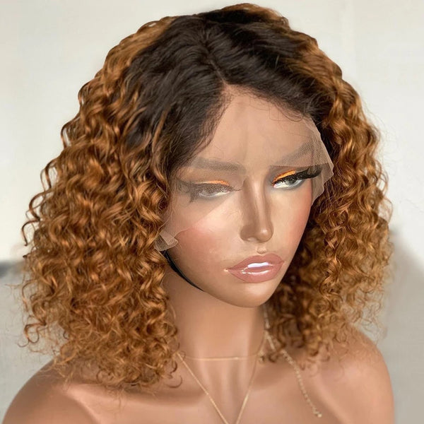 Peluca Bob Ondulado Ombre con Encaje Frontal