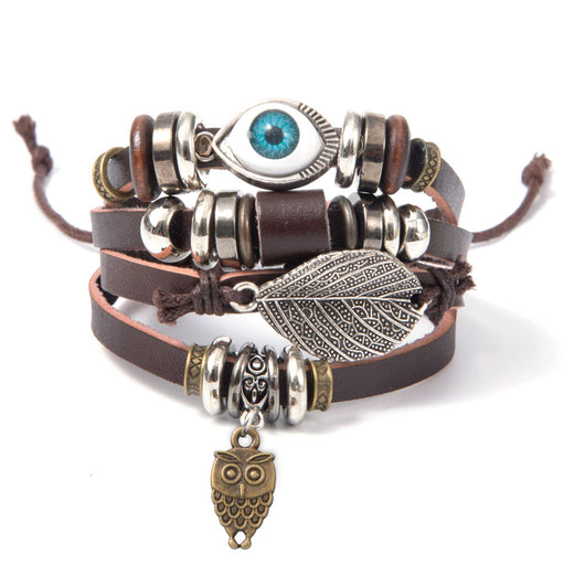 Pulsera de Cuero Auténtico Tejida con Cuentas - Estilo Étnico Retro - Image 22